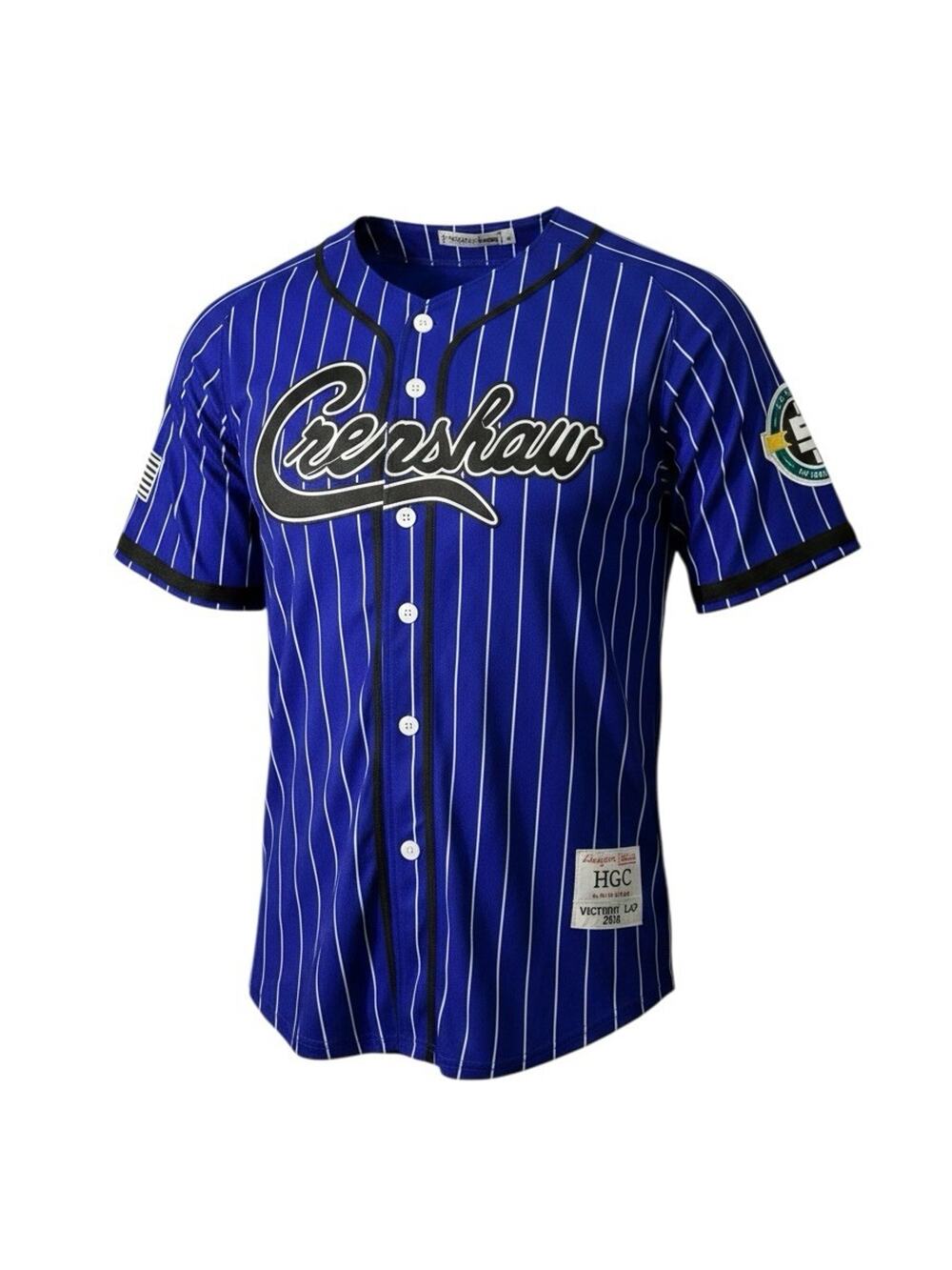 CRENSHAW Victory Lap Blue Pinstripe Headgear Classics Baseball Jersey ~New~XL